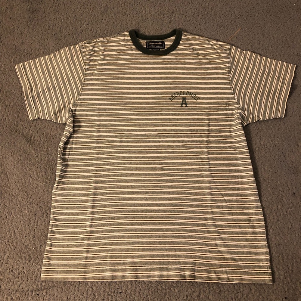 🔥🔥Abercrombie&Fitch Striped Green T-Shirt
